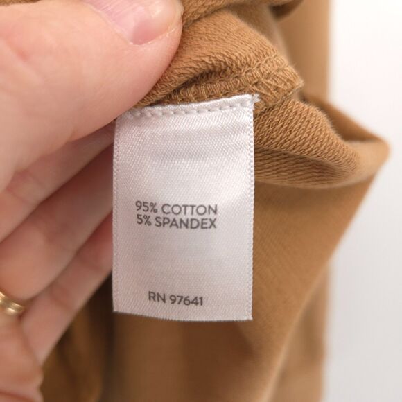 J. Jill stretch knit jacket Size XL barn chore tan cotton button front - Picture 6 of 9